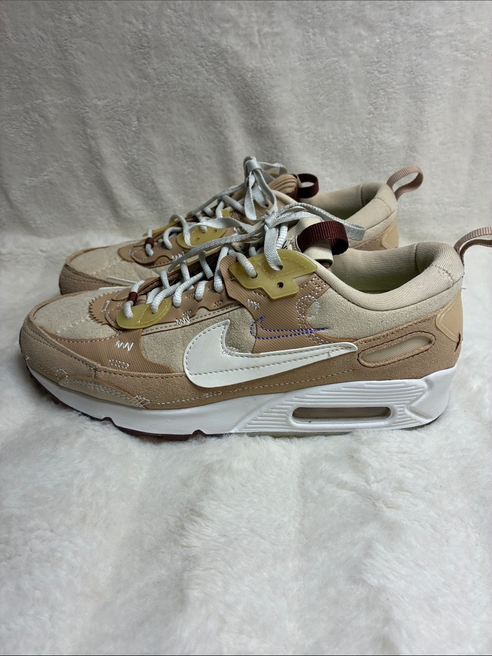 Nike womans Tan and White Air Max Style Sneakers